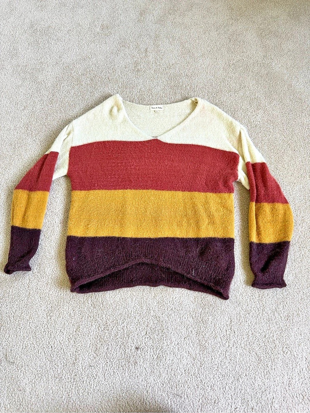 Aaron & Amber Color Block Sweater Size Small